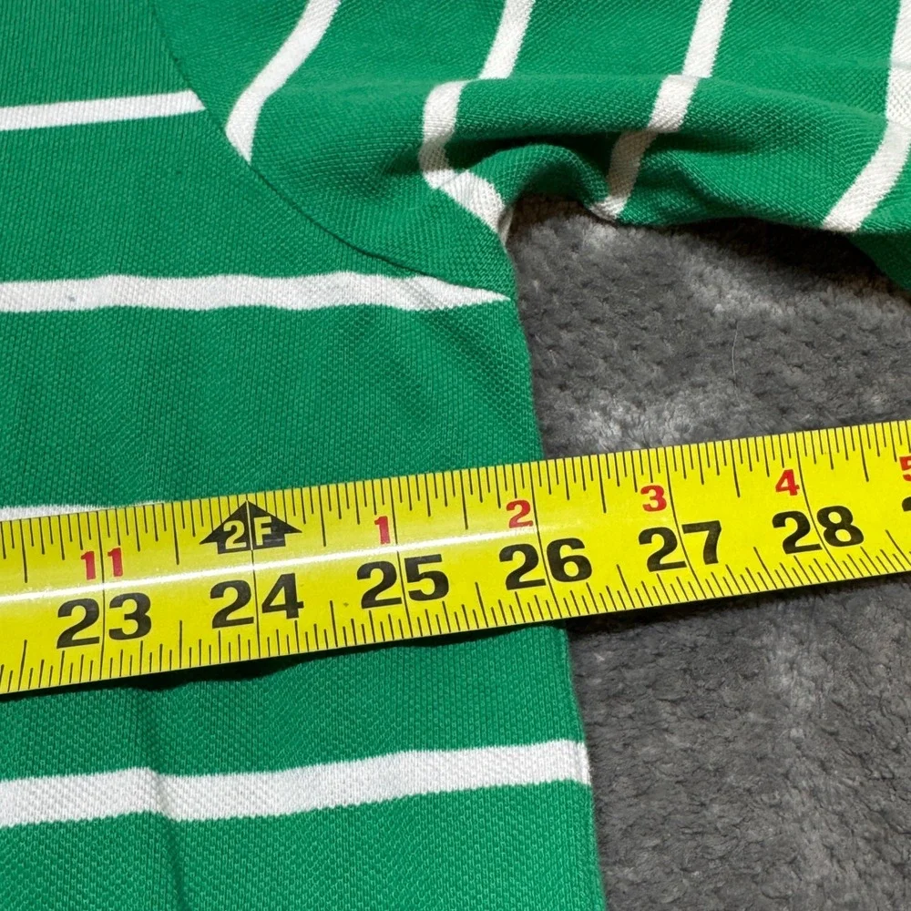 Polo Ralph Lauren Mens 2XLT Green White Striped Short Sleeve Polo Shirt Pink